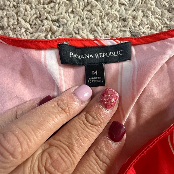 Banana Republic Orange and White Striped Blouse - Picture 3 of 3